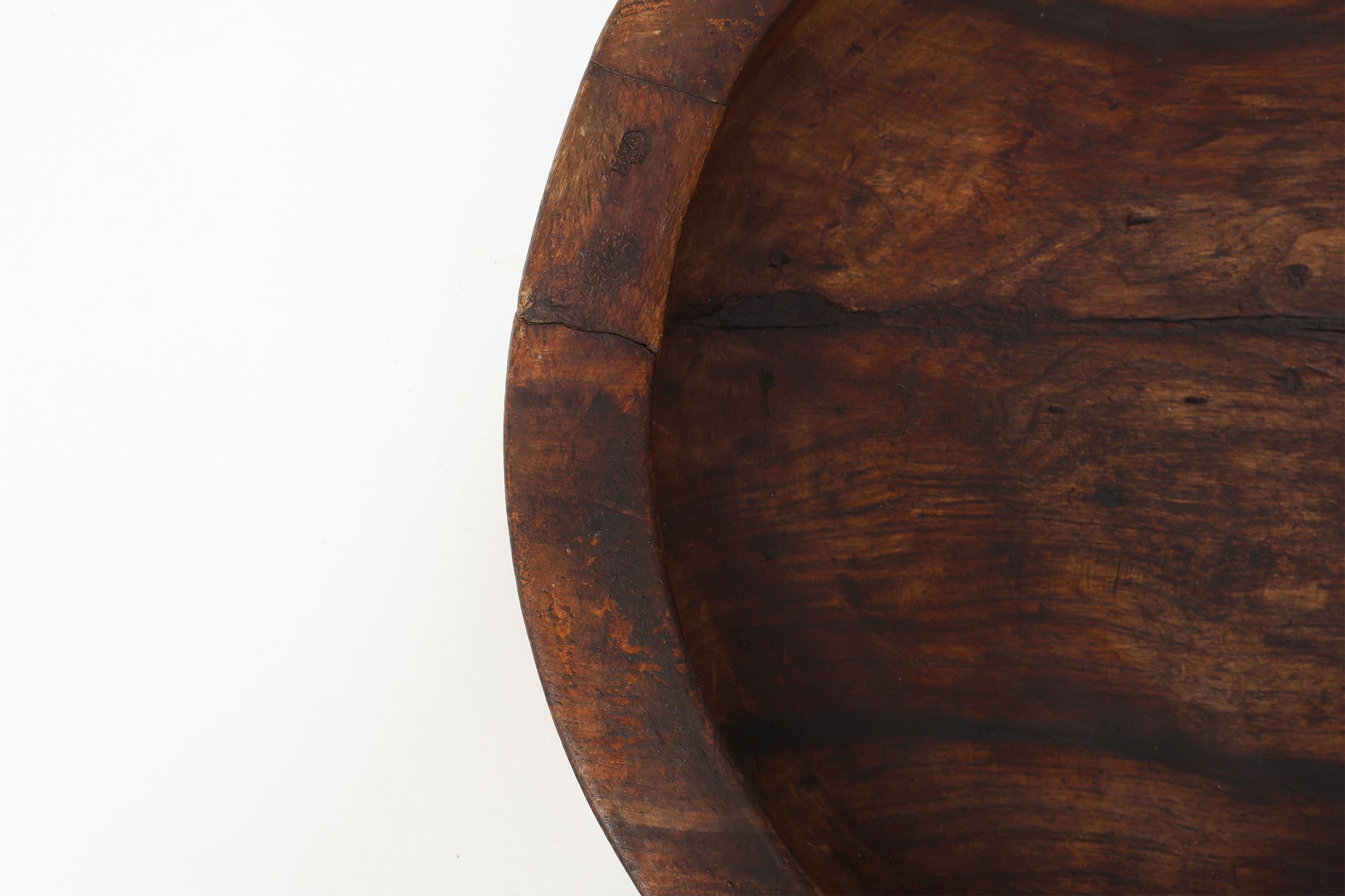Large handcrafted solid wooden bowl in wabi wabi style, France ca. 1950thumbnail